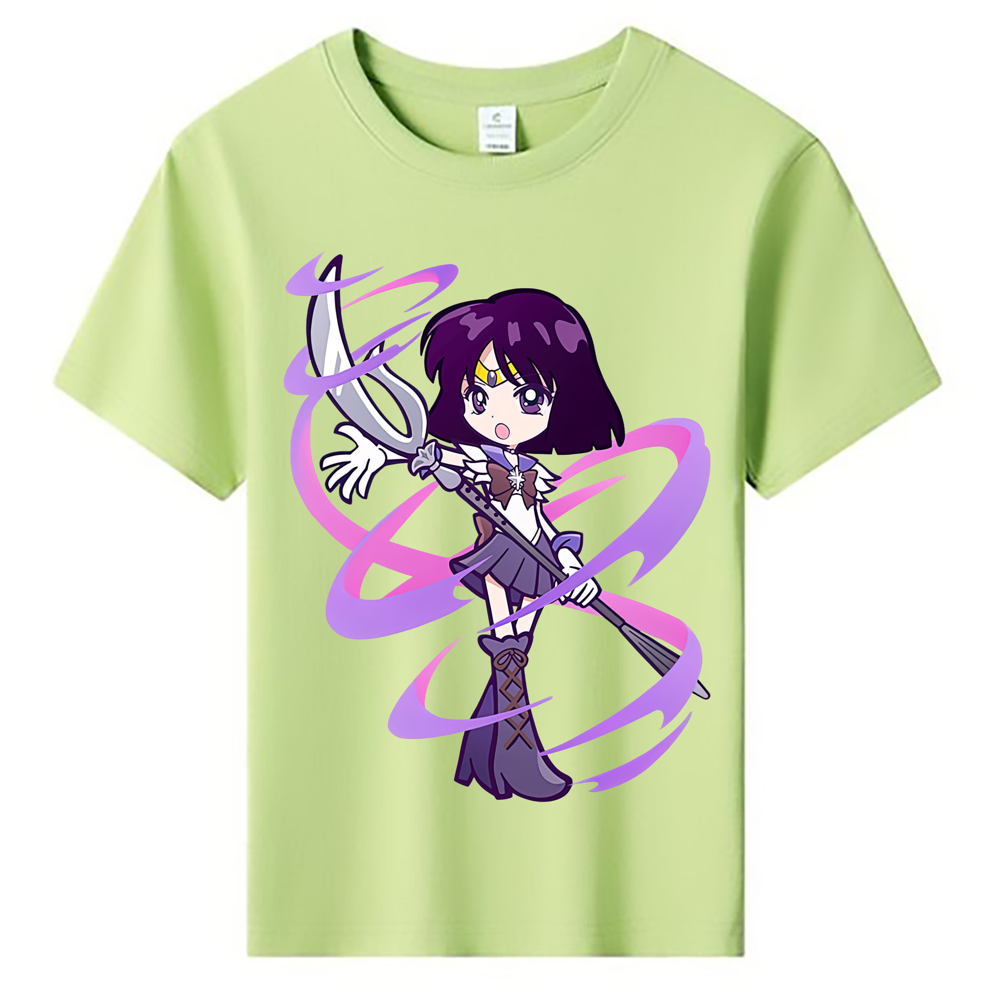 （画像用） 美少女戦士セーラームーン 土萠ほたる Sailor Moon Tomoe Hotaru （セーラーサターン；Sailor Saturn） 綿100％キッズTシャツ（フロントプリント）